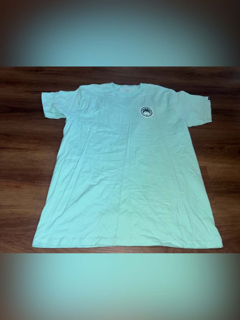 VANS Shirt Size L Mens Off The Wall 1966 Skate Board Classic Fit Turquoise